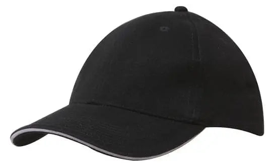 Headwear Brushed Heavy Cotton Cap With Sandwich Trim X12 - 4210 - City Workwear